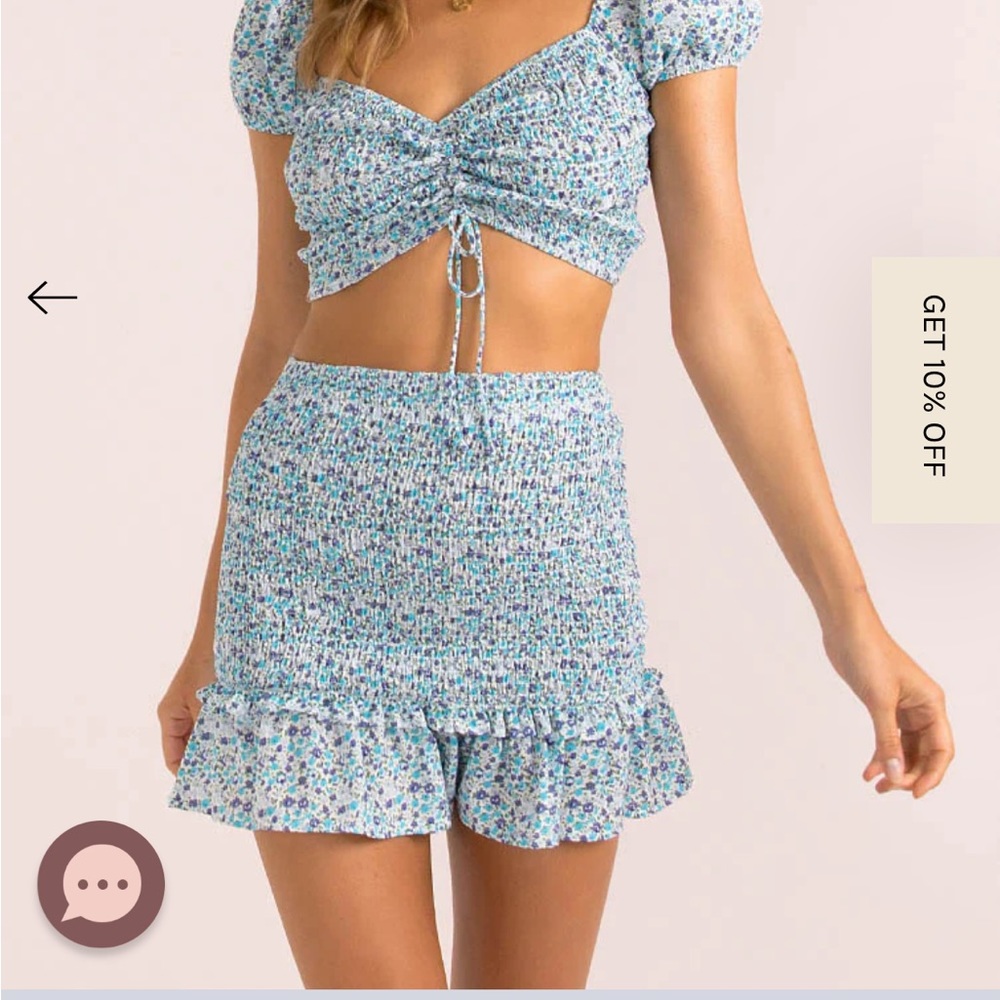 Sundae muse blue floral shorts - new with tags